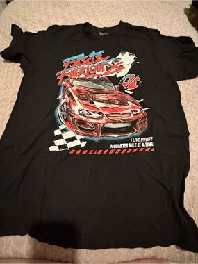 Source Unknown Black Tee with Red Race Car Graphic